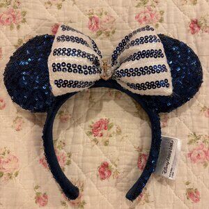 Official Disney Cruise Line Mouse Ears | Blue Sapphire Sequins with Anchor